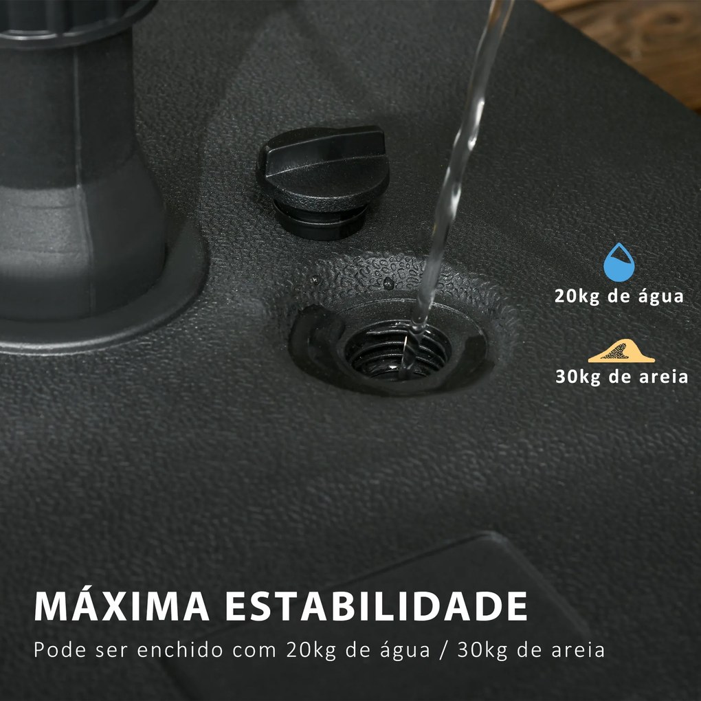 Base para Chapéu de Sol Suporte para Chapéu de Sol Recarregável com Ág