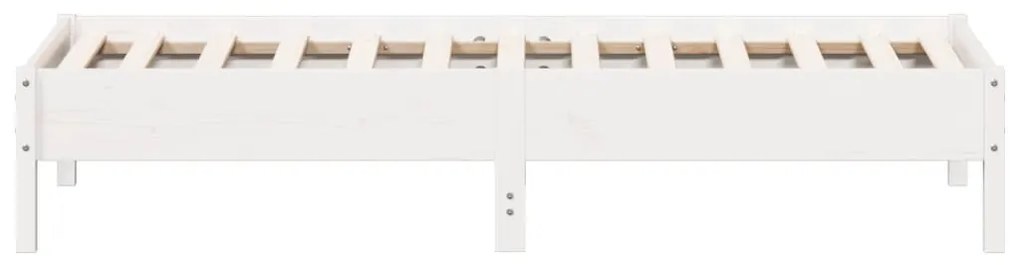 Cama sem colchão 75x190 cm madeira de pinho maciça branco
