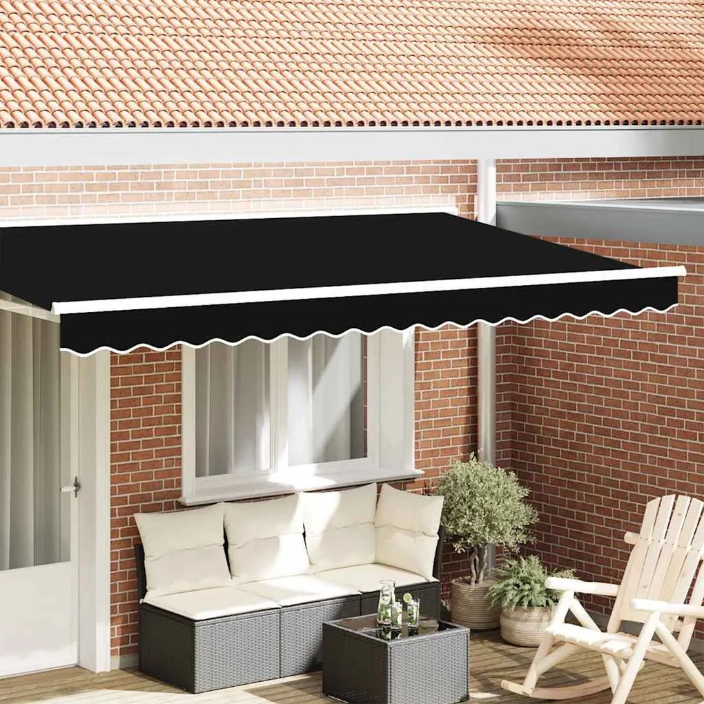 vidaXL Valência de Toldos Preto 580 x 20 cm lona