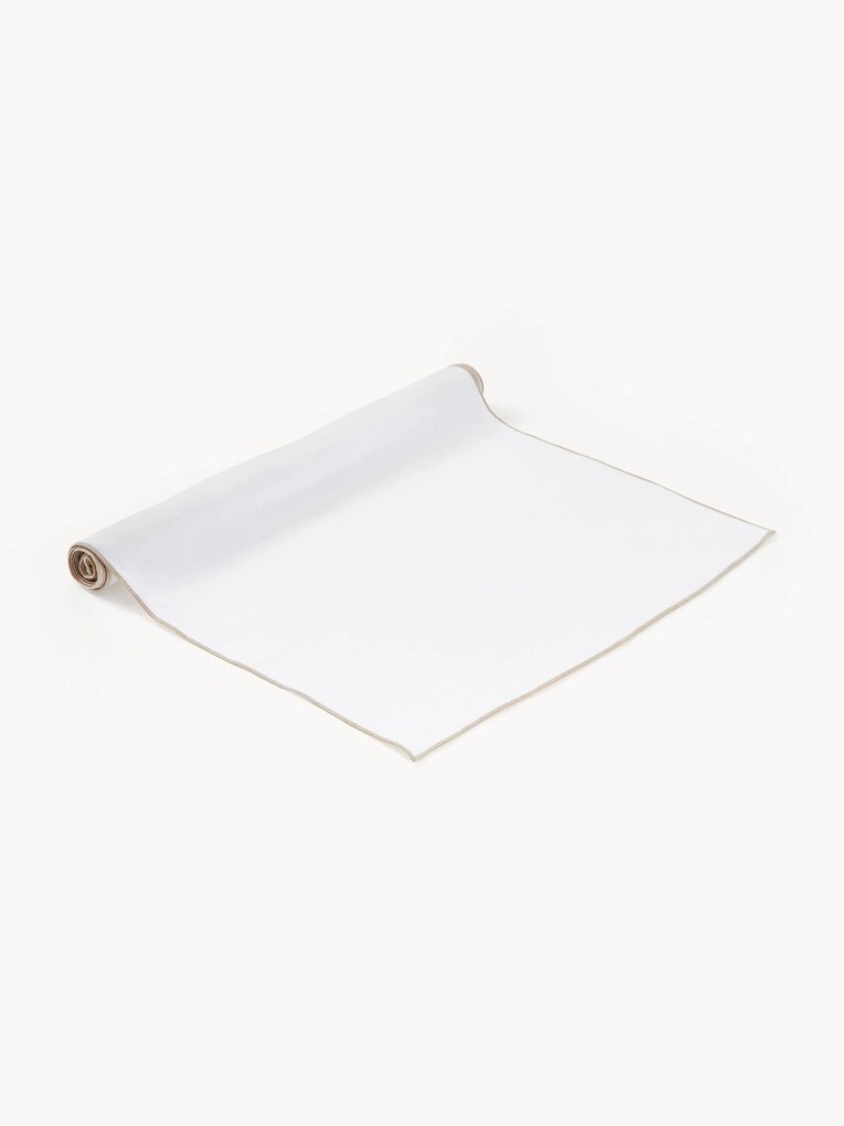 Corredor de mesa em linho com rebordo decorativo Kennedy