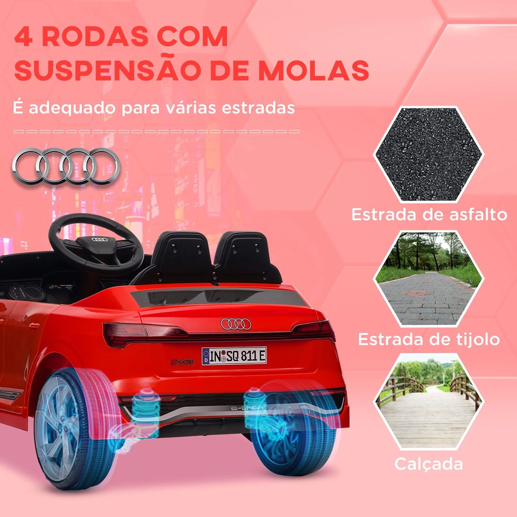 AIYAPLAY Carro Elétrico para Crianças acima de 3 Anos Carro Audi Q8 Et