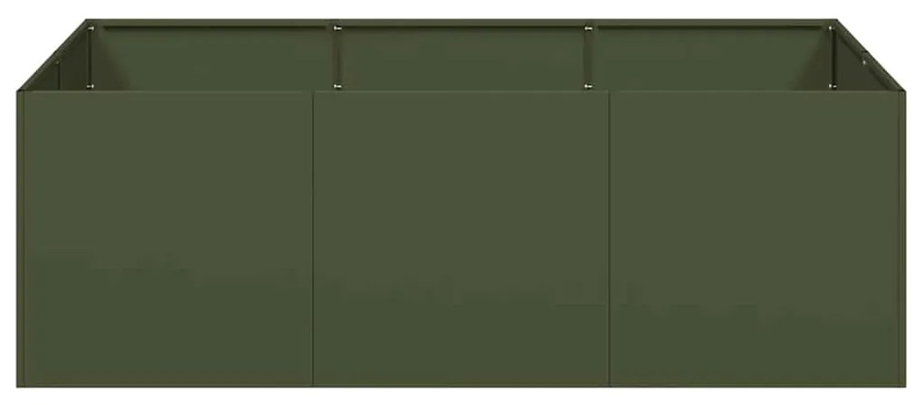 Vaso/floreira 120x80x40 cm aço verde azeitona