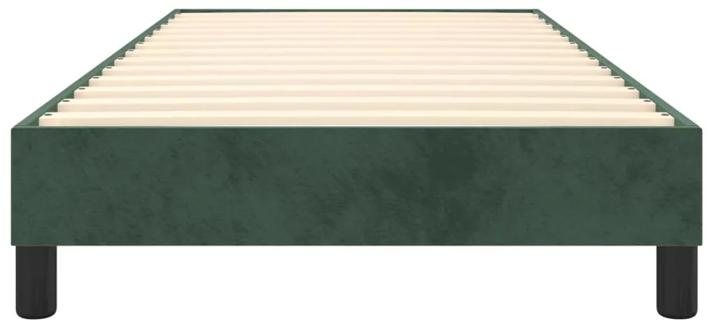 Estrutura de cama sem colchão 90x200 cm veludo verde-escuro