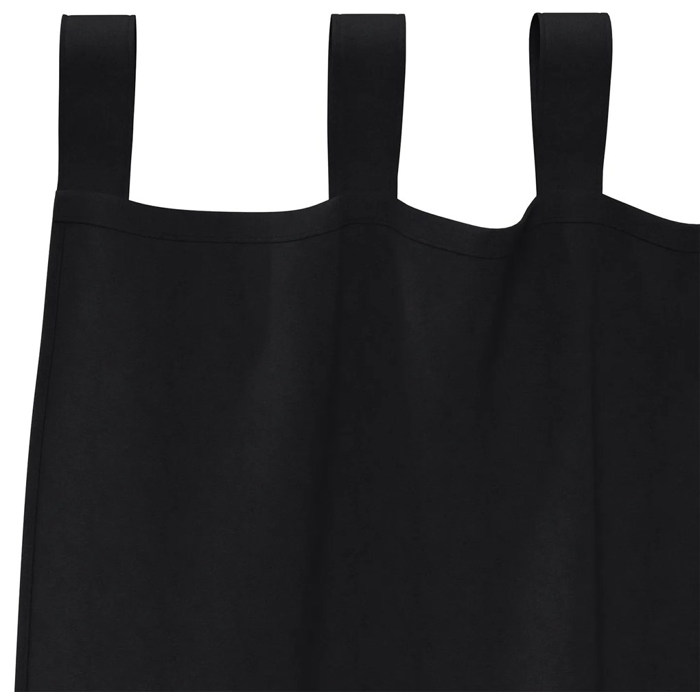 Cortinas opacas com cortinas 2 pcs Preto 225 x 140 cm Poliéster