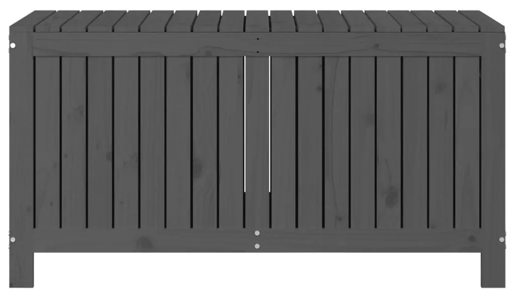 Caixa de arrumação jardim 121x55x64 cm pinho maciço cinzento