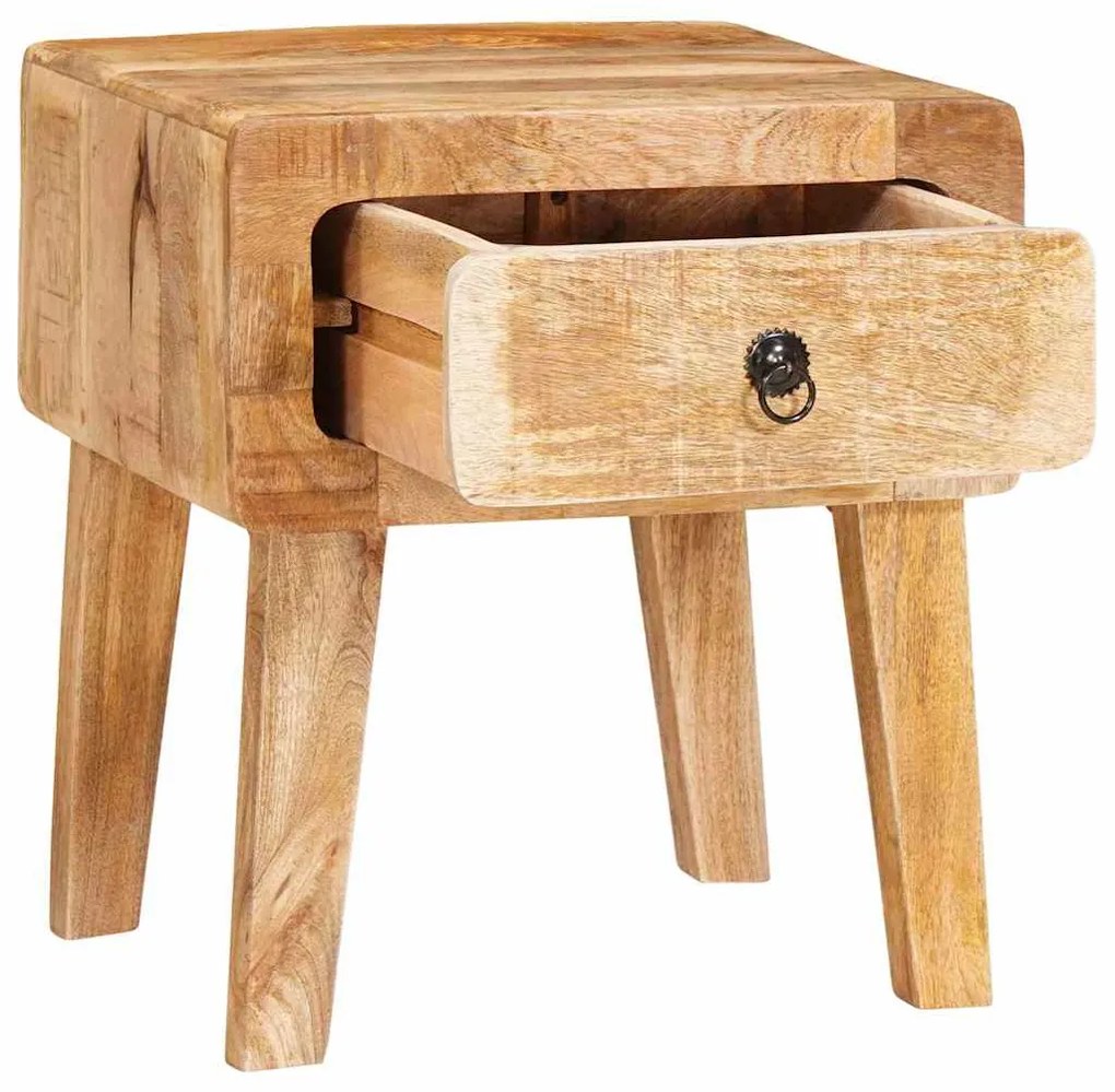 Mesas de canto com gaveta Castanho Madeira de mangueira maciça