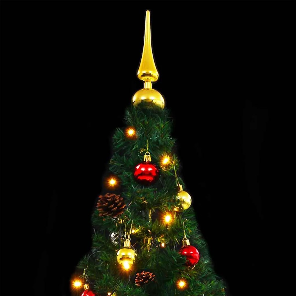 Árvore de Natal artificial pré-iluminada + enfeites 150cm verde