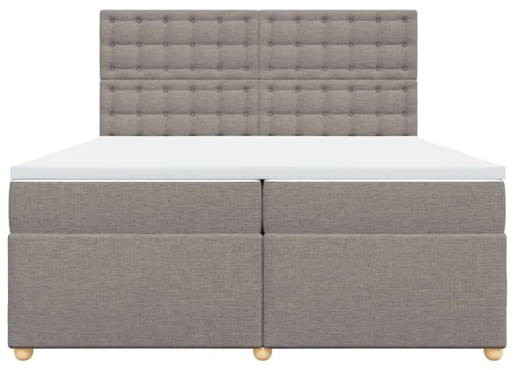 Cama com molas/colchão 200x200 cm tecido castanho-acinzentado