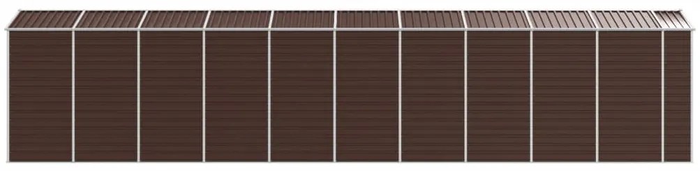 Abrigo de jardim 191x895x198 cm aço galvanizado castanho