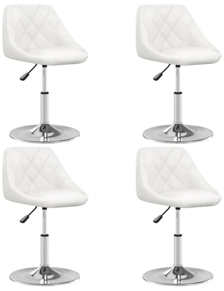 Cadeiras de jantar 4 pcs couro artificial branco