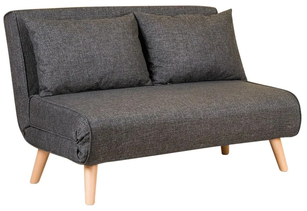 Sofá-Cama 2 Lugares Folde – Cinzento Escuro – 120x79x80 cm