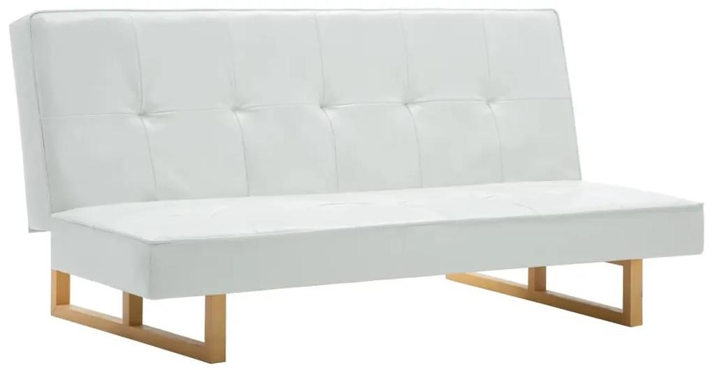 Sofá-cama em couro artificial branco