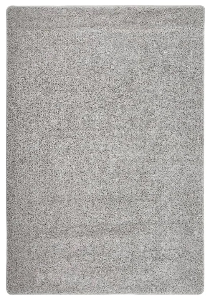vidaXL Tapete shaggy 120x170 cm antiderrapante cinzento-claro