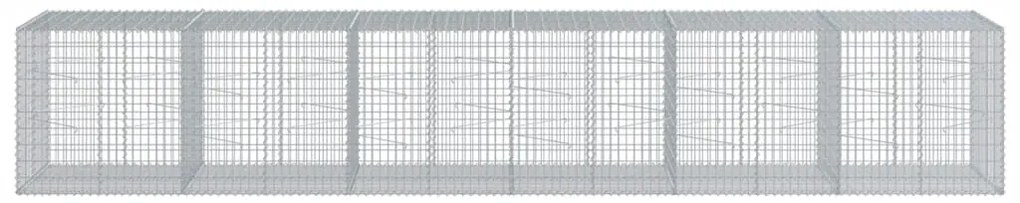 Cesto gabião com cobertura 600x100x100 cm ferro galvanizado