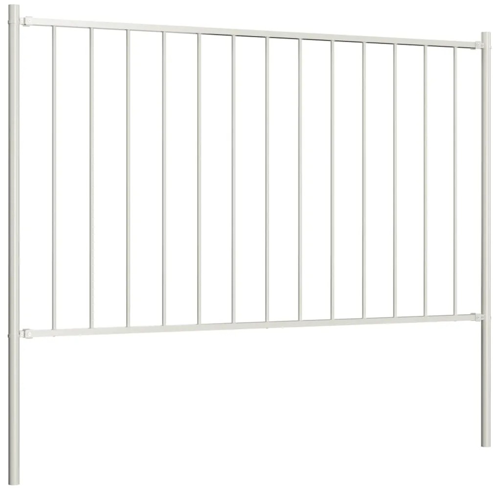 Painel de vedação c/ postes aço revestido a pó 1,7x1 m branco