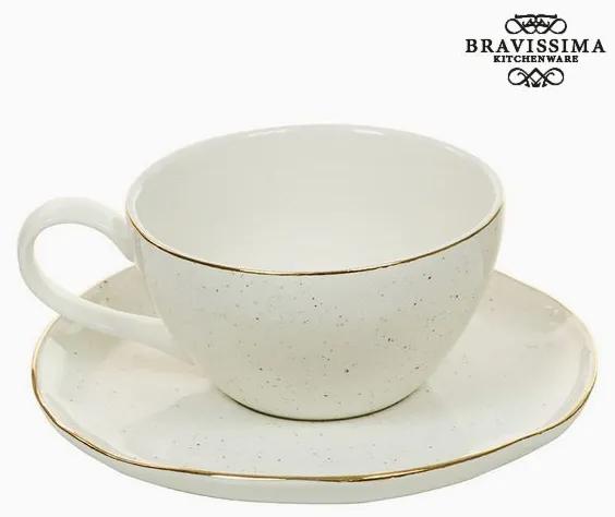 Chávena com Prato - Queen Kitchen Coleção 250 ml Porcelana