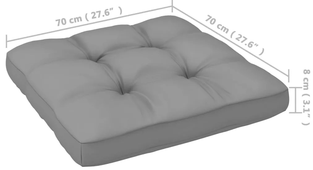 7 pcs conjunto lounge de jardim c/ almofadões pinho maciço