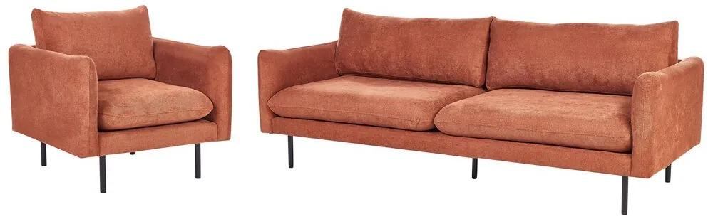 Conjunto de sofás 4 lugares em tecido castanho dourado VINTERBRO Beliani
