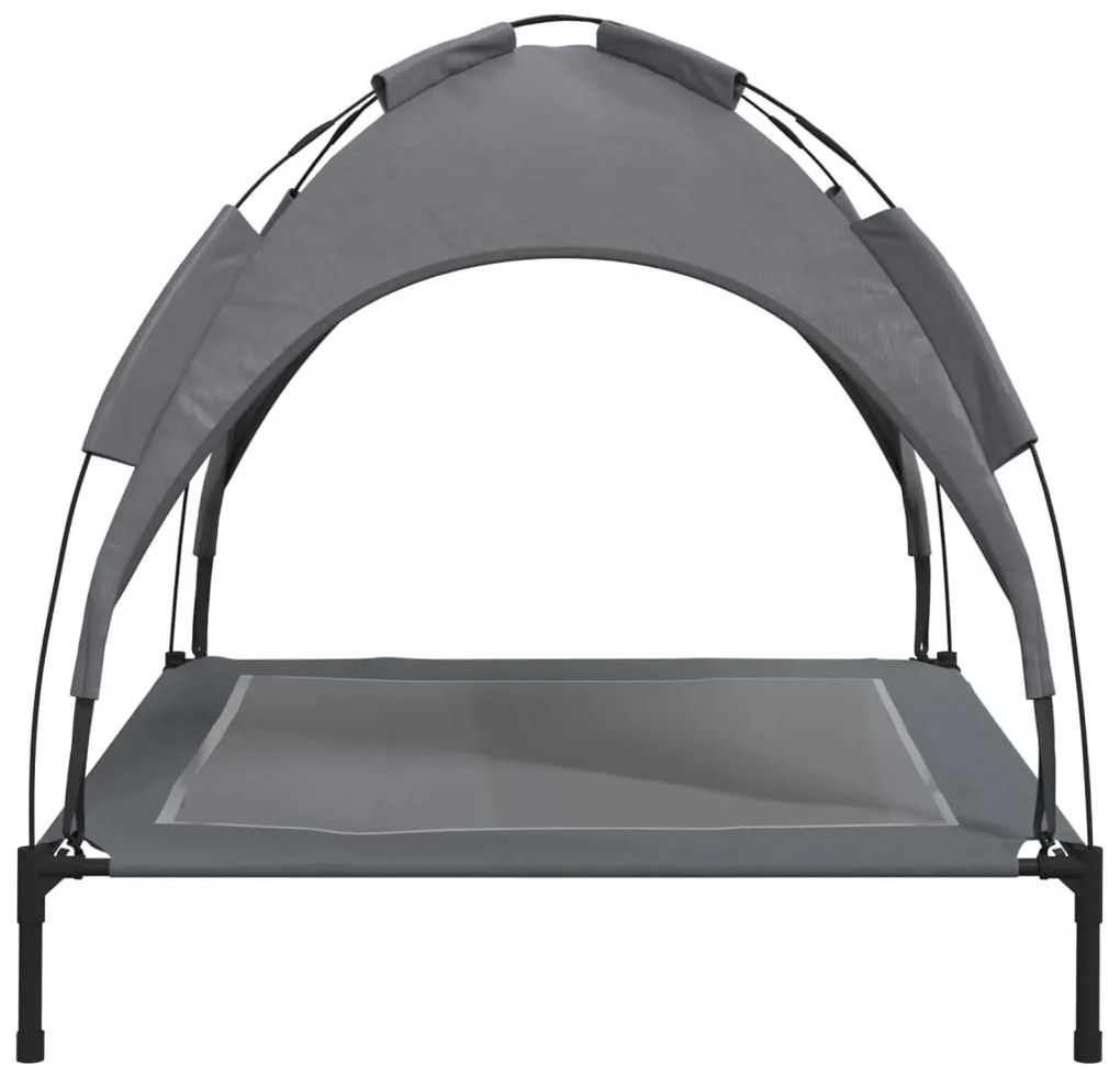 Cama para cães com toldo tecido oxford e aço antracite