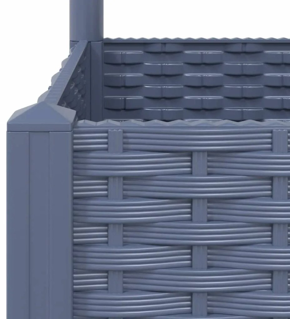 Vaso/floreira jardim c/ treliça 40x40x136 cm PP cinzento azul