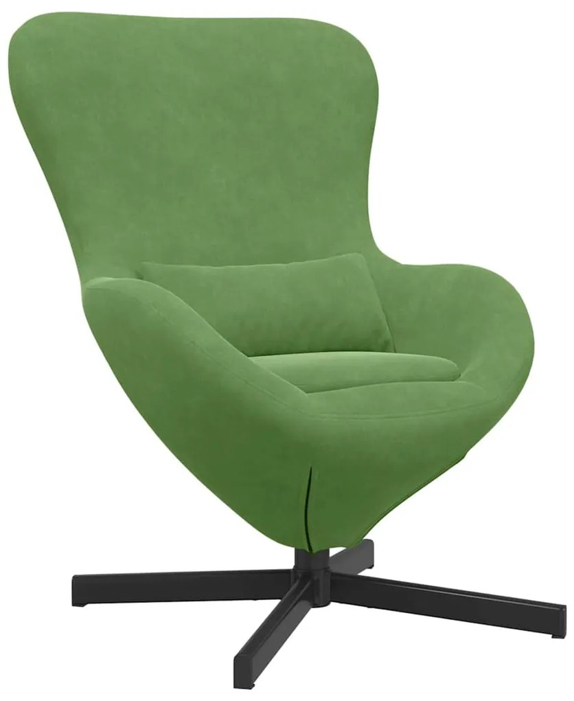 Poltrona Egg VidaXL Verde Claro Veludo