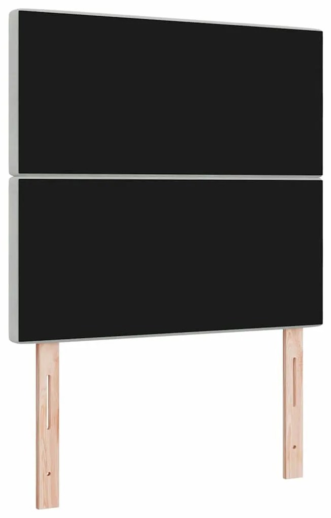 Cabeceira com Botões de Cristal, Cinza Claro, 100 cm de Veludo