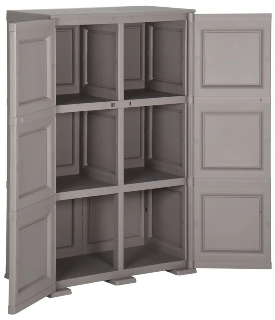 Armário de plástico 79x43x125 cm design de madeira cinzento