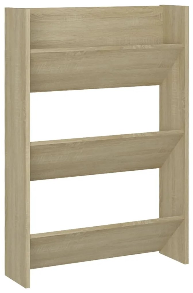 Sapateiras de parede 2 pcs 60x18x90 cm contrap. carvalho sonoma