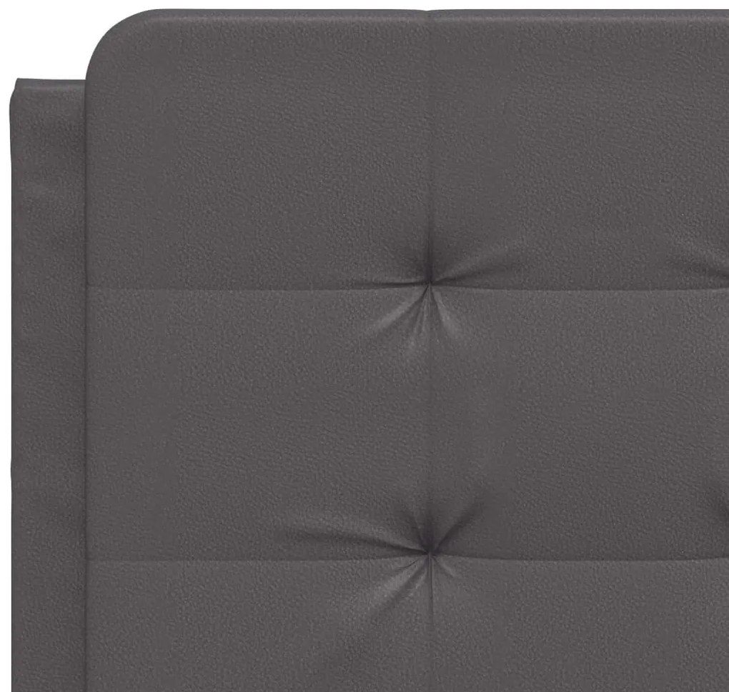 Estrutura de cama c/ luzes LED 140x200cm couro artificial cinza