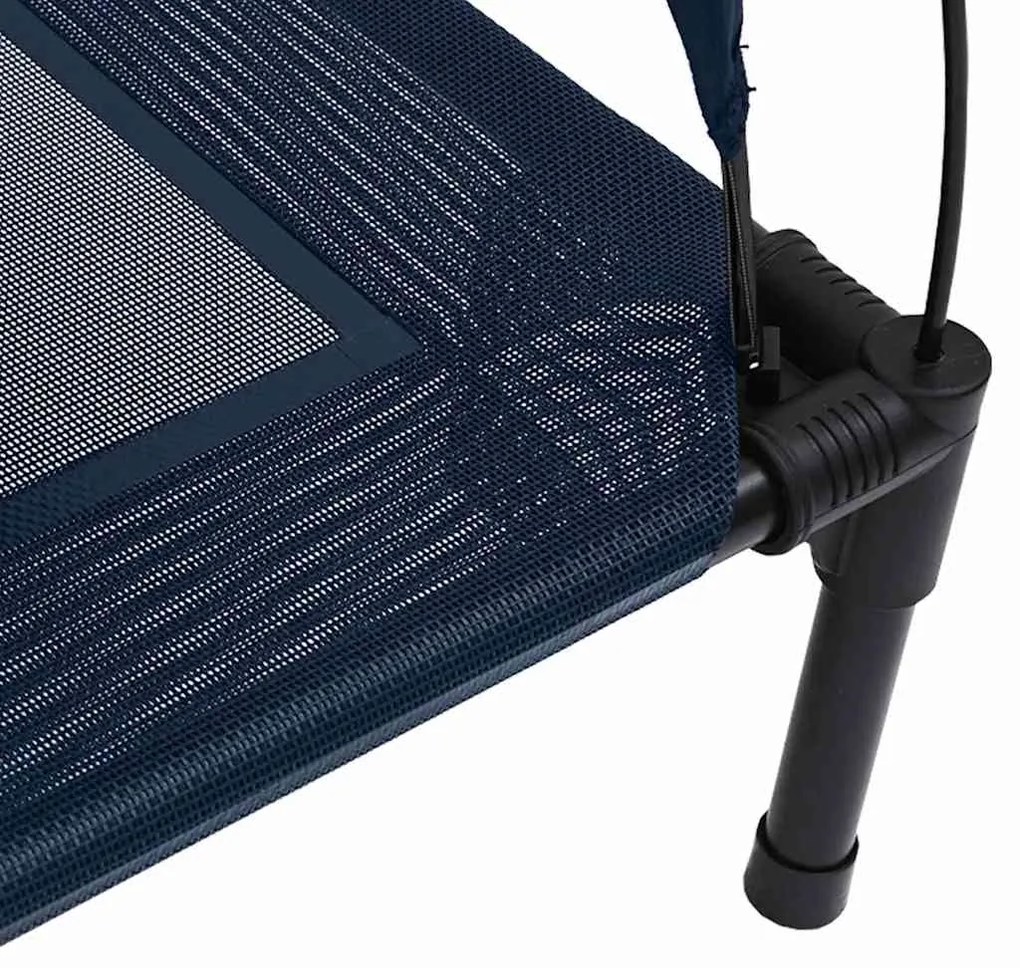 Cama Elevada para Cães com Teto Removível Azul-marinho L Aço