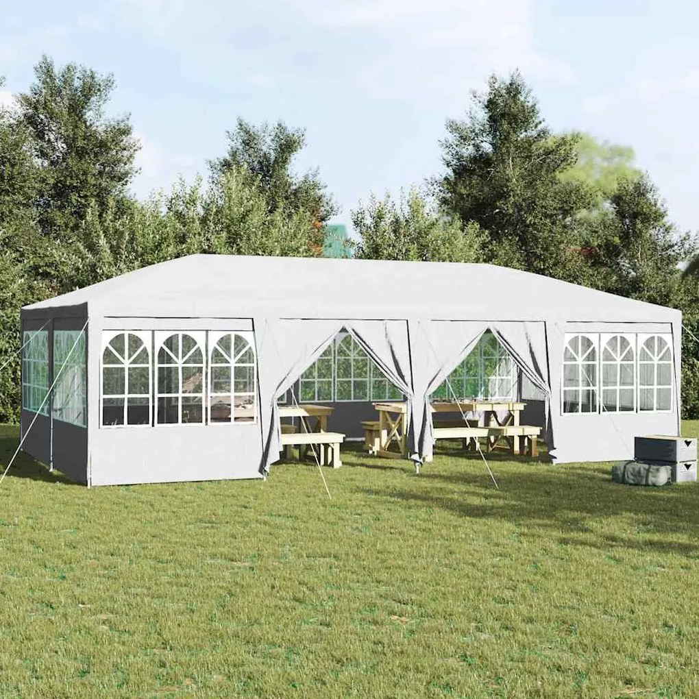 vidaXL Tenda de Festa com 12 Laterais Brancas 8x4 m PE