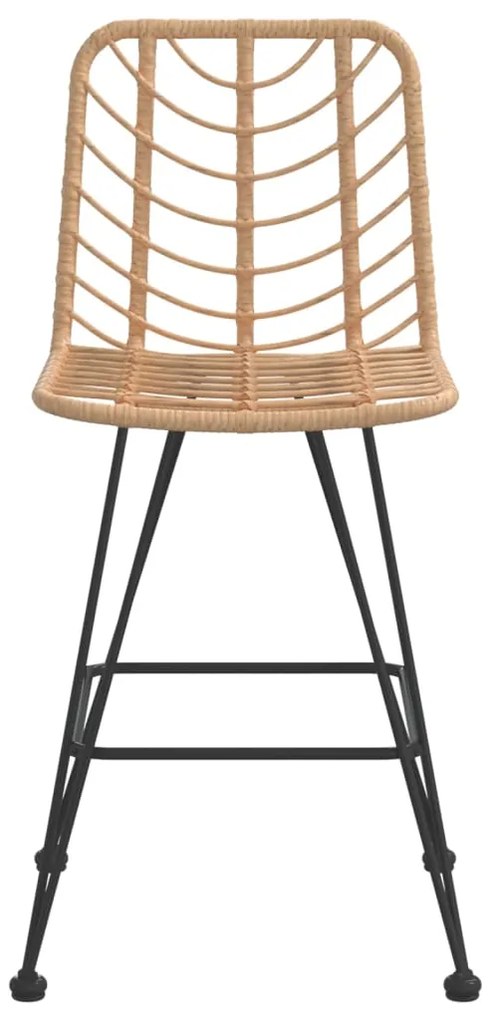 Bancos de bar 2 pcs 45x56x103,5 cm vime PE e aço