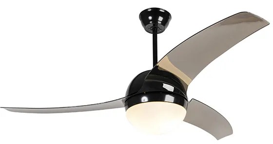 Ventilador de teto moderno preto com lâminas de fumaça - Bora 52 Moderno