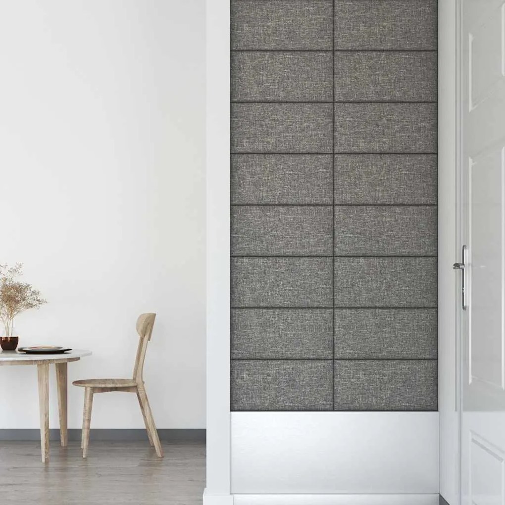 Painel de parede 12 pcs 60x30 cm tecido 2,16 m² cor cinza-claro