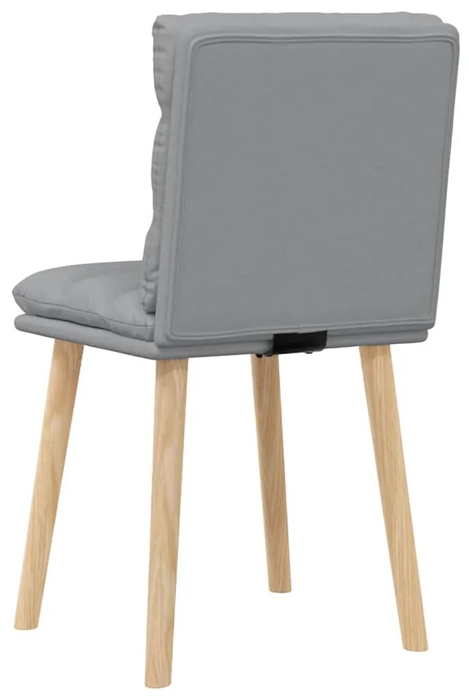 Cadeiras de jantar 2 pcs tecido cinzento-claro