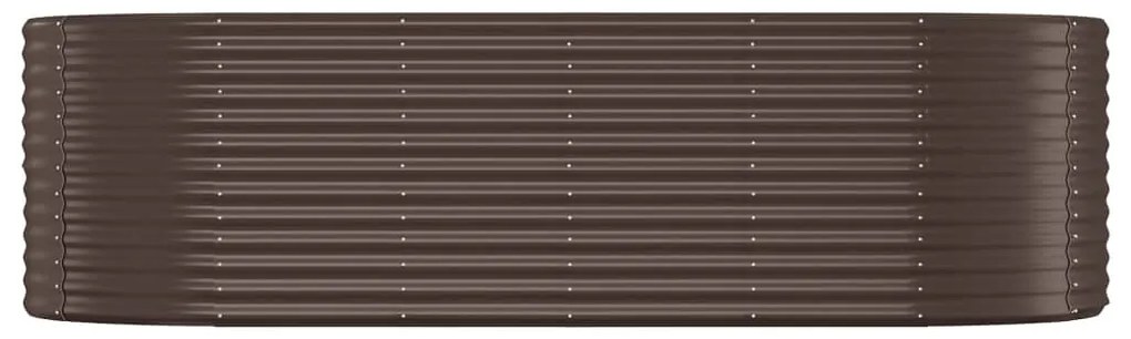 Canteiro elevado jardim 249x100x68 aço revestido a pó castanho