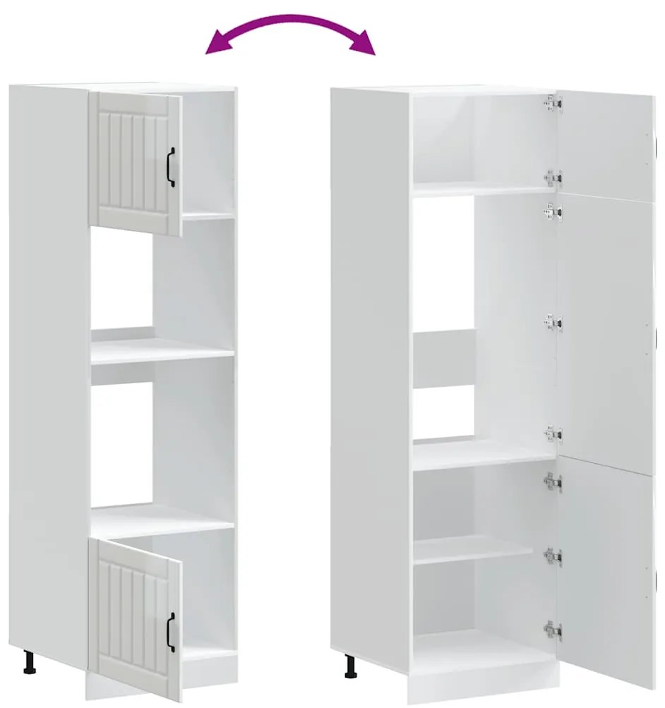 Armários forno 2pcs Kalmar derivados madeira branco brilhante