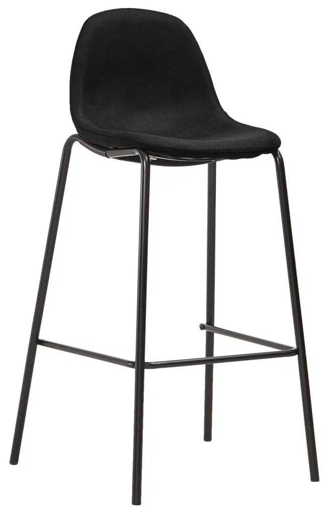 Cadeiras de bar 6 pcs tecido preto