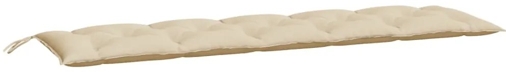 Almofadões banco jardim 2 pcs 180x50x7cm tecido oxford bege
