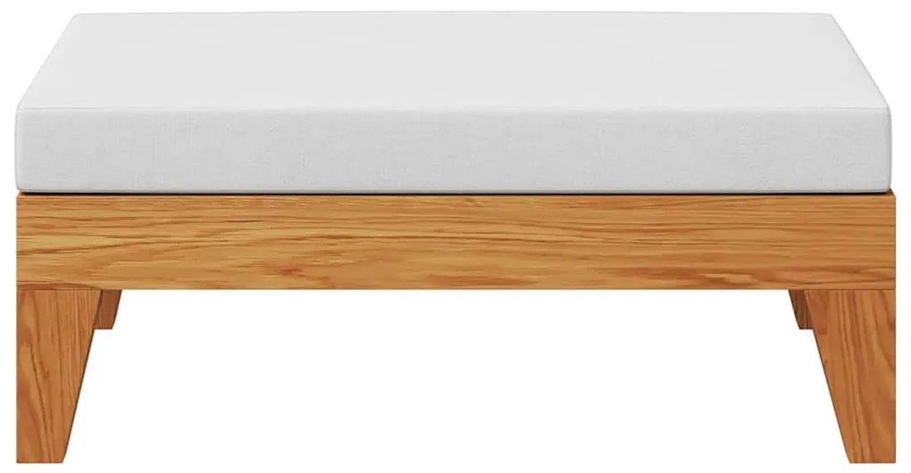 Apoio de pés seccional c/ almofadão branco nata acácia maciça