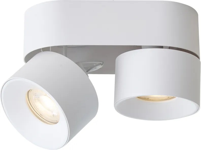 Foco de Superfície Moderno Branco GU10 50mm 2 Luzes Inclinável - Echo