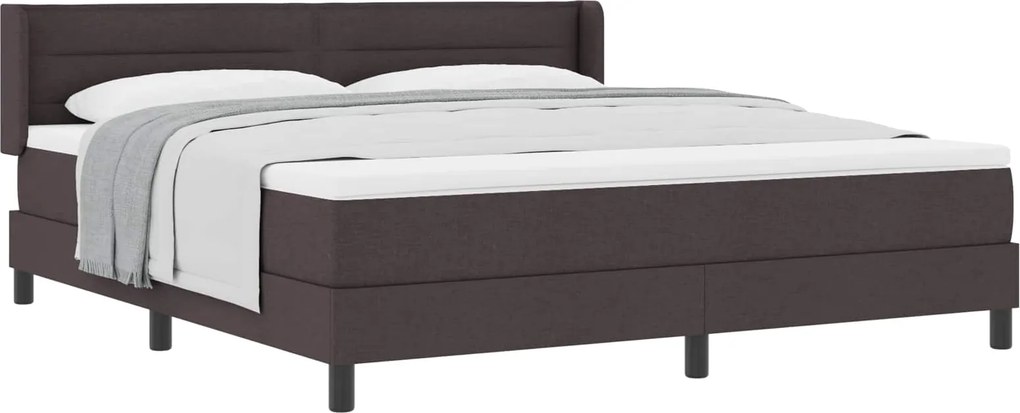 vidaXL Cama Box com colchão Marrom Escuro 200 x 180 cm Poliéster