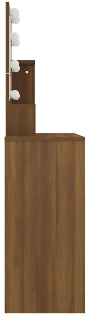 Toucador com LEDs 86,5x35x136 cm cor carvalho castanho