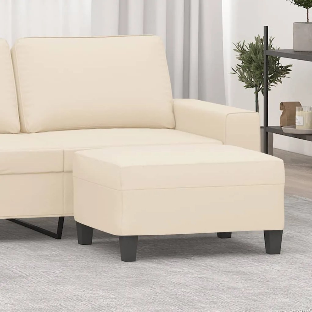 vidaXL Apoio de pés 70x55x41 cm tecido de microfibra bege