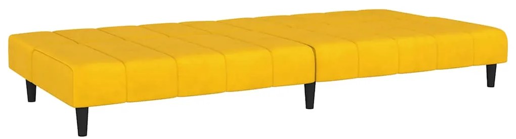 Sofá-cama de 2 lugares veludo amarelo