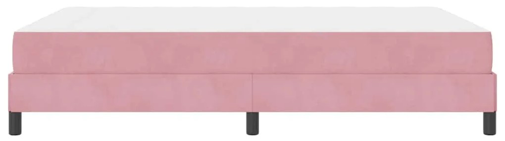Cama box spring com colchão Rosa 140 x 210 cm Veludo