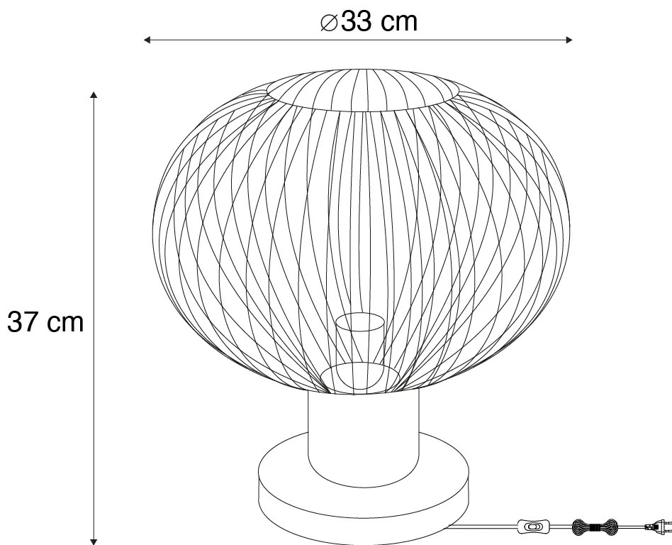 Candeeiro de Mesa Moderno em Arame Bege 33cm - Gila Moderno