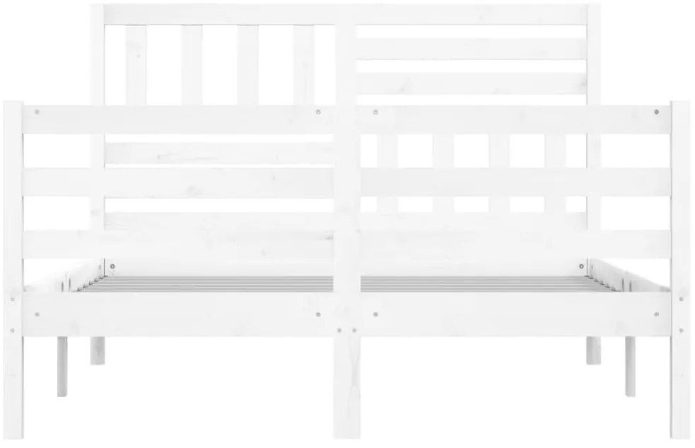 Estrutura de cama 140x200 cm madeira maciça branco