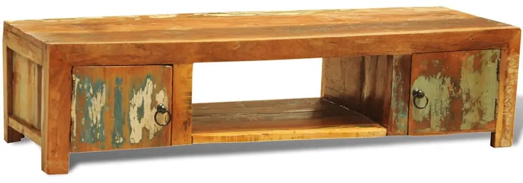 Móvel de TV vintage com 2 portas madeira reciclada