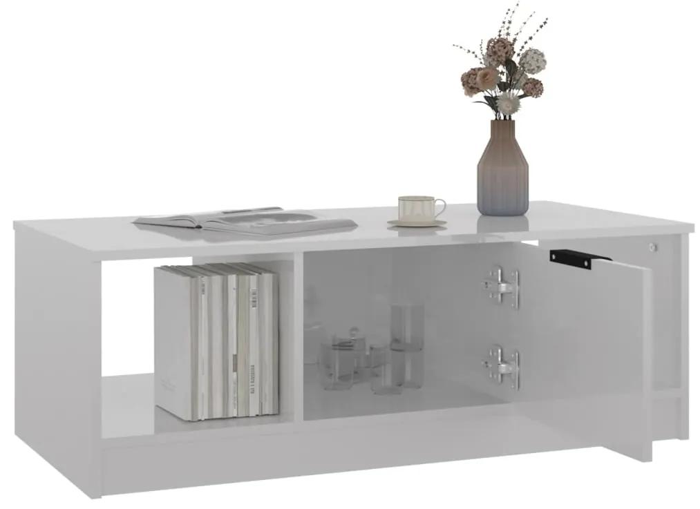 Mesa de centro 102x50x36 cm madeira processada branco brilhante